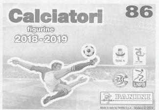 2018-19 Panini Calciatori Stickers #86 Nicolò Barella Back