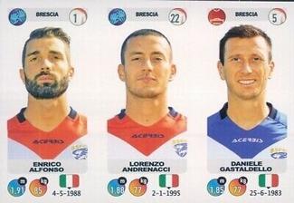 2018-19 Panini Calciatori Stickers #582 Enrico Alfonso / Lorenzo Andrenacci / Daniele Gastaldello Front
