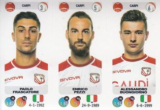 2018-19 Panini Calciatori Stickers #592 Paolo Frascatore / Enrico Pezzi / Alessandro Buongiorno Front