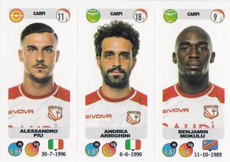 2018-19 Panini Calciatori Stickers #595 Alessandro Piu / Andrea Arrighini / Benjamin Mokulu Front