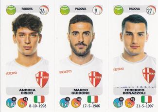 2018-19 Panini Calciatori Stickers #662 Andrea Cisco / Marco Guidone / Federico Bonazzoli Front