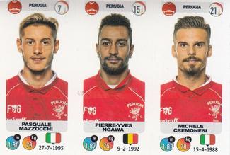 2018-19 Panini Calciatori Stickers #673 Pasquale Mazzocchi / Pierre / Yves Ngawa / Michele Cremonesi Front