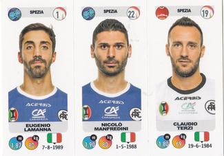 2018-19 Panini Calciatori Stickers #695 Eugenio Lamanna / Nicolò Manfredini / Claudio Terzi Front