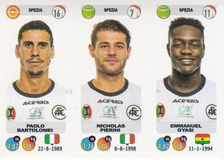 2018-19 Panini Calciatori Stickers #699 Paolo Bartolomei / Nicholas Pierini / Emmanuel Gyasi Front