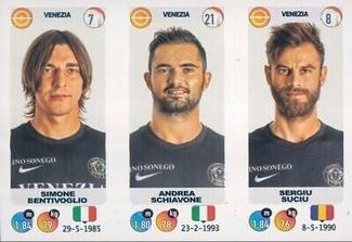 2018-19 Panini Calciatori Stickers #705 Simone Bentivoglio / Andrea Schiavone / Sergiu Suciu Front