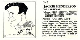 1960 Chix Confectionery Footballers #7 Jackie Henderson Back