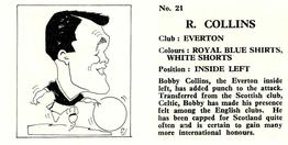 1960 Chix Confectionery Footballers #21 Bobby Collins Back