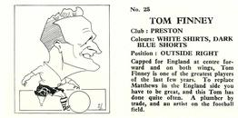 1960 Chix Confectionery Footballers #25 Tom Finney Back