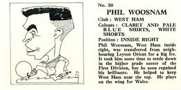 1960 Chix Confectionery Footballers #30 Phil Woosnam Back
