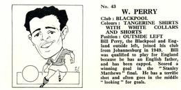 1960 Chix Confectionery Footballers #43 Bill Perry Back