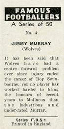 1961 Primrose Confectionery Famous Footballers #4 Jimmy Murray Back