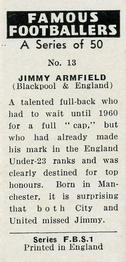 1961 Primrose Confectionery Famous Footballers #13 Jimmy Armfield Back