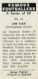 1961 Primrose Confectionery Famous Footballers #15 Jim Iley Back