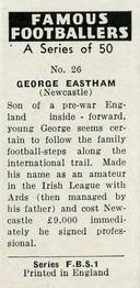 1961 Primrose Confectionery Famous Footballers #26 George Eastham Back