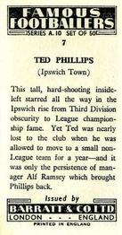 1962 Barratt & Co. Famous Footballers (A10) #7 Ted Phillips Back