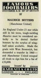 1962 Barratt & Co. Famous Footballers (A10) #37 Maurice Setters Back