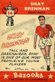 1962 A&BC Chewing Gum Bazooka #14 Shay Brennan Back