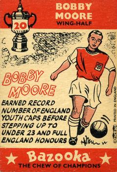 1962 A&BC Chewing Gum Bazooka #20 Bobby Moore Back