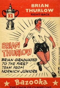 1962 A&BC Chewing Gum Bazooka #32 Brian Thurlow Back