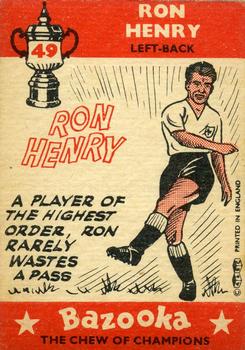 1962 A&BC Chewing Gum Bazooka #49 Ron Henry Back