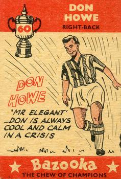 1962 A&BC Chewing Gum Bazooka #60 Don Howe Back