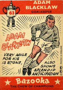 1962 A&BC Chewing Gum Bazooka #63 Adam Blacklaw Back