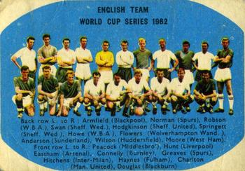 1962 A&BC Chewing Gum Bazooka #81 English Team World Cup Series 1962 Front