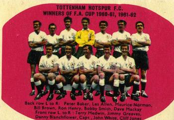1962 A&BC Chewing Gum Bazooka #82 Tottenham Hotspur FC Front