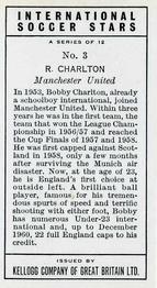 1961 Kellogg's International Soccer Stars #3 Bobby Charlton Back