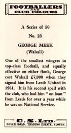 1963 Comet Sweets Footballers and Club Colours #23 George Meek Back