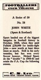 1963 Comet Sweets Footballers and Club Colours #28 John White Back