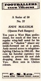 1963 Comet Sweets Footballers and Club Colours #37 Andy Malcolm Back