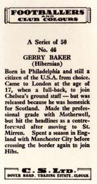 1963 Comet Sweets Footballers and Club Colours #46 Gerry Baker Back