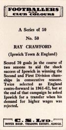 1963 Comet Sweets Footballers and Club Colours #50 Ray Crawford Back