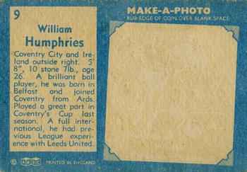 1963 A&BC Footballers #9 William Humphries Back