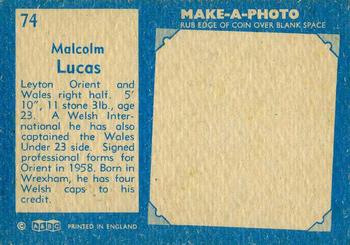 1963 A&BC Footballers #74 Malcolm Lucas Back