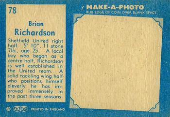 1963 A&BC Footballers #78 Brian Richardson Back