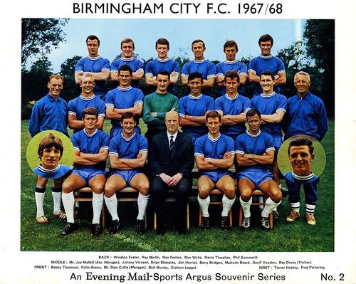 1967-68 Evening Mail Sports Argus Souvenir Series #2 Birmingham City Front