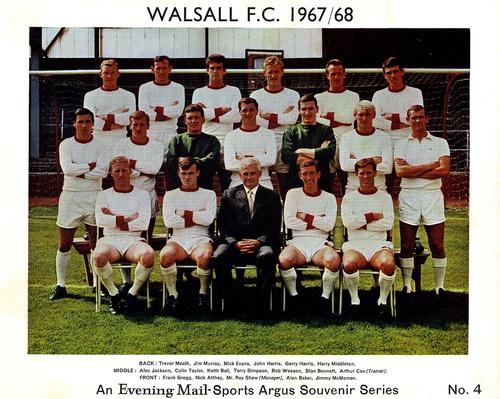 1967-68 Evening Mail Sports Argus Souvenir Series #4 Walsall Front