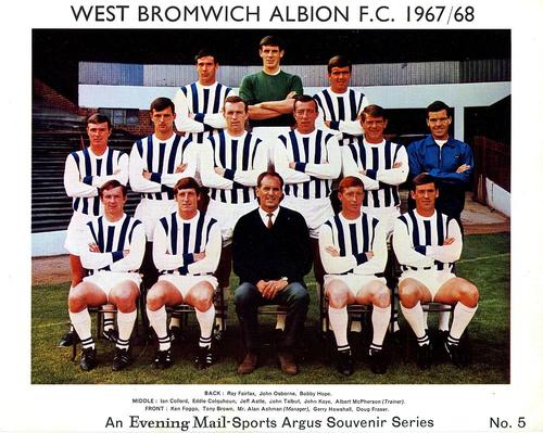 1967-68 Evening Mail Sports Argus Souvenir Series #5 West Bromwich Albion Front