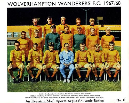 1967-68 Evening Mail Sports Argus Souvenir Series #6 Wolverhampton Wanderers Front