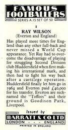 1967-68 Barratt & Co. Famous Footballers (A15) #1 Ray Wilson Back