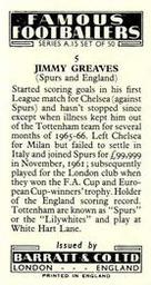 1967-68 Barratt & Co. Famous Footballers (A15) #5 Jimmy Greaves Back