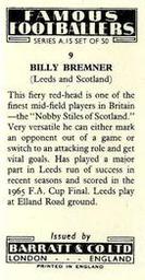 1967-68 Barratt & Co. Famous Footballers (A15) #9 Billy Bremner Back