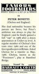 1967-68 Barratt & Co. Famous Footballers (A15) #11 Peter Bonetti Back