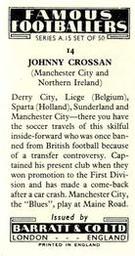 1967-68 Barratt & Co. Famous Footballers (A15) #14 John Crossan Back