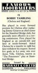 1967-68 Barratt & Co. Famous Footballers (A15) #23 Bobby Tambling Back