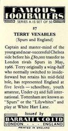 1967-68 Barratt & Co. Famous Footballers (A15) #27 Terry Venables Back