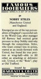 1967-68 Barratt & Co. Famous Footballers (A15) #30 Nobby Stiles Back