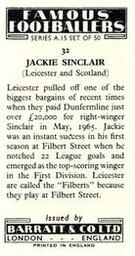 1967-68 Barratt & Co. Famous Footballers (A15) #32 Jackie Sinclair Back